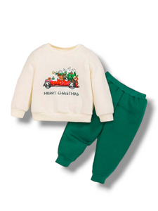 Merry Christmas sweater boy baby set