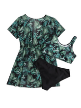 Leafy green 3pc girl swimsuit