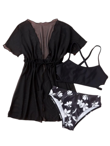 Black swimsuit 2pc cover not included girl swimsuit