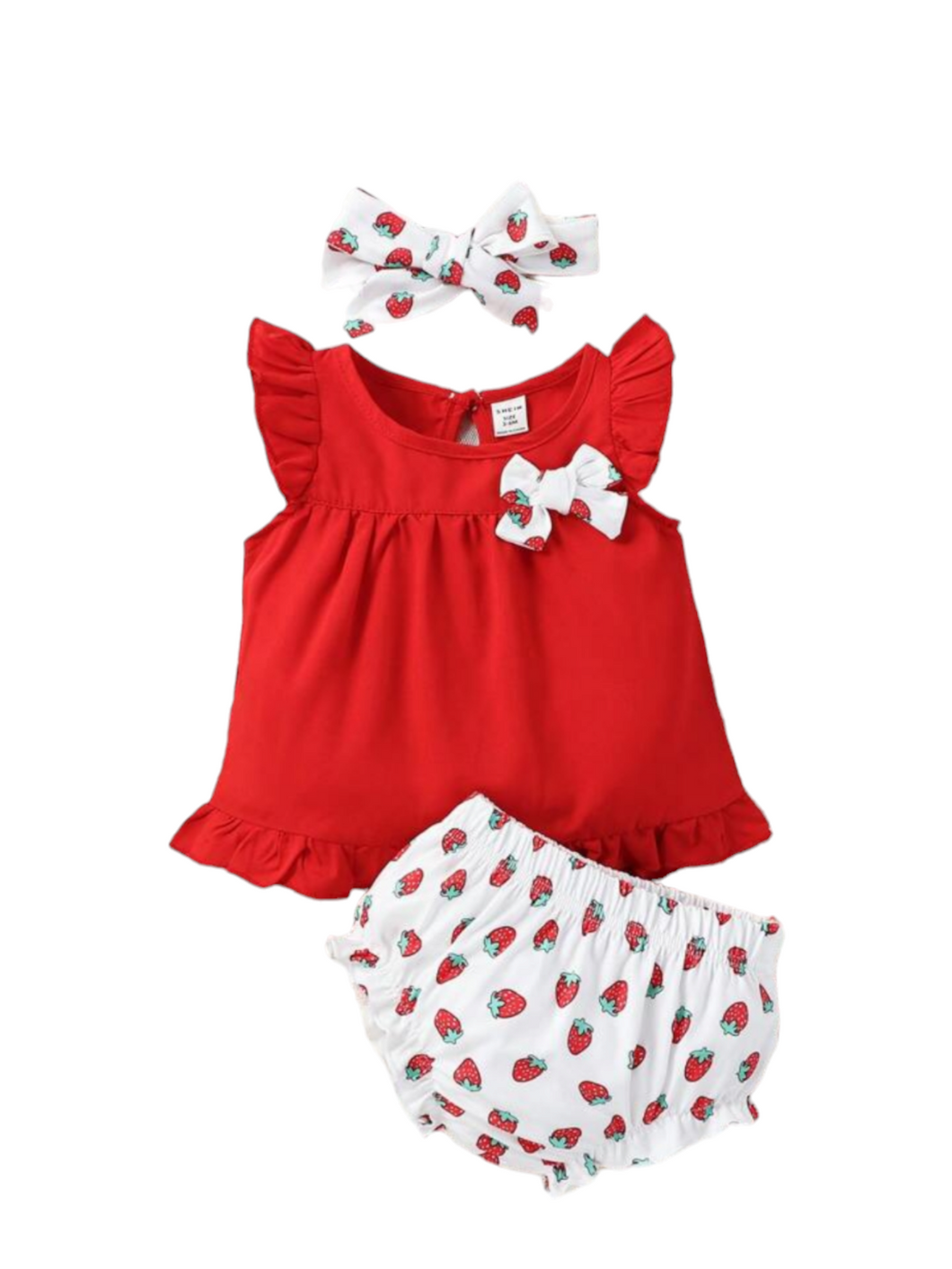 strawberry 🍓 print 3pc baby set