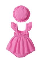 Pink onsie  baby dress with cap