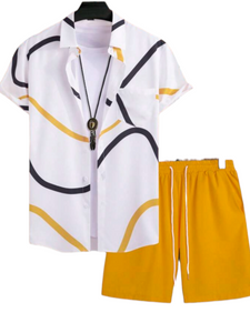 Abstract mustard teen boys sets