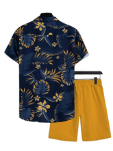 Leaf print mustard teen boy set