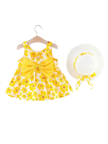 Yellow floral easter  baby dress