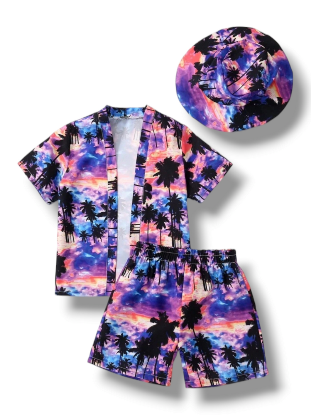 Hawaiian veiw print 3 pc boys set