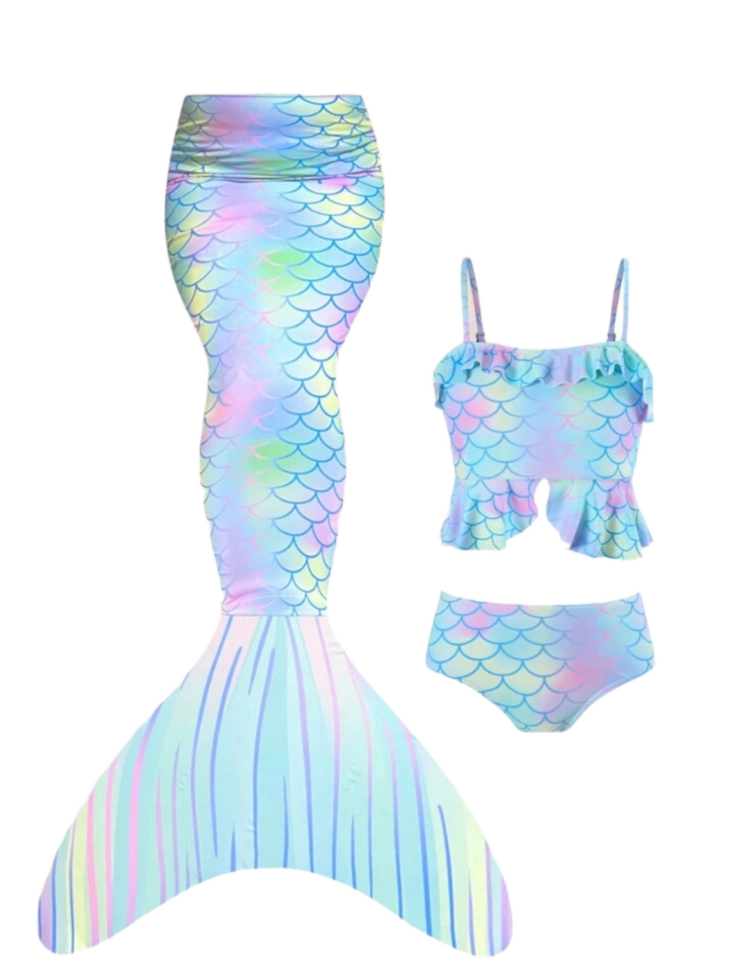 Mermaid 3pc  girl swimsuit set