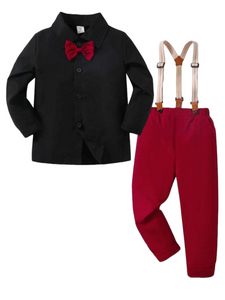 4pc boy formal set  black & red