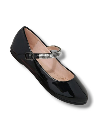 Girl formal shoes rhinestone strap