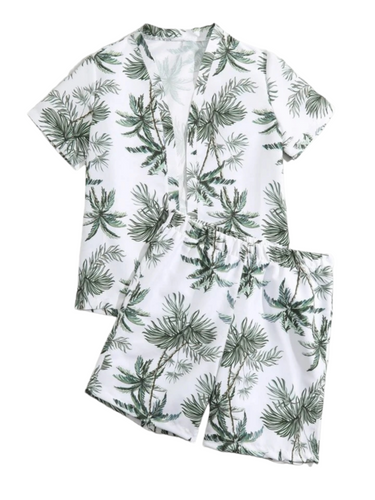 Palm tree print boy set