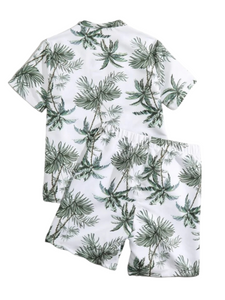 Palm tree print boy set