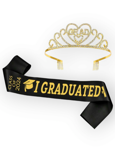 I graduated crown set with  black sash