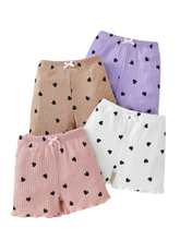 Girl shorts multicolor heart print 4pc