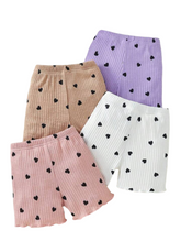 Girl shorts multicolor heart print 4pc