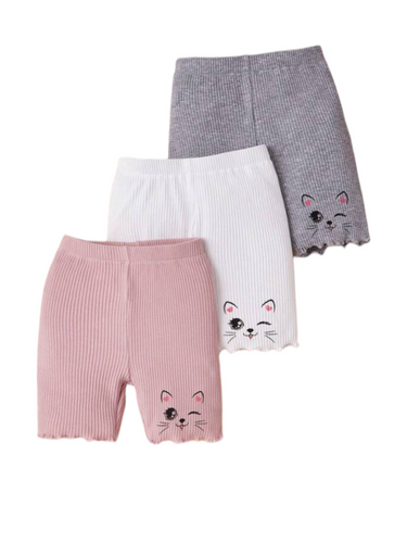 Girl shorts kitten design