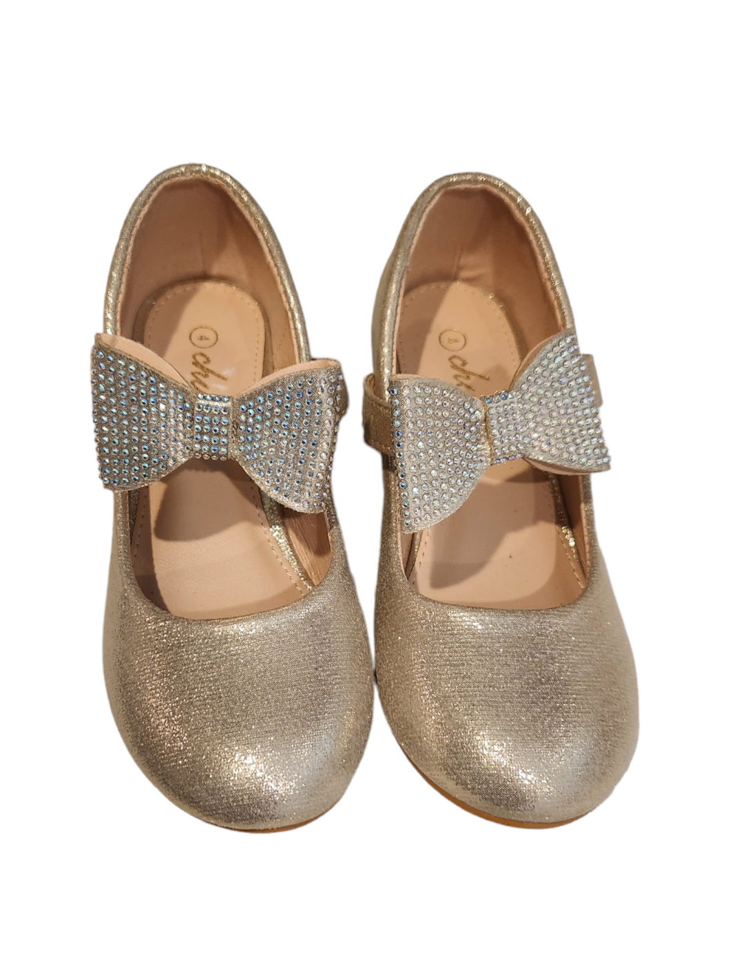 Girl formal shoes (gold with bow infront)