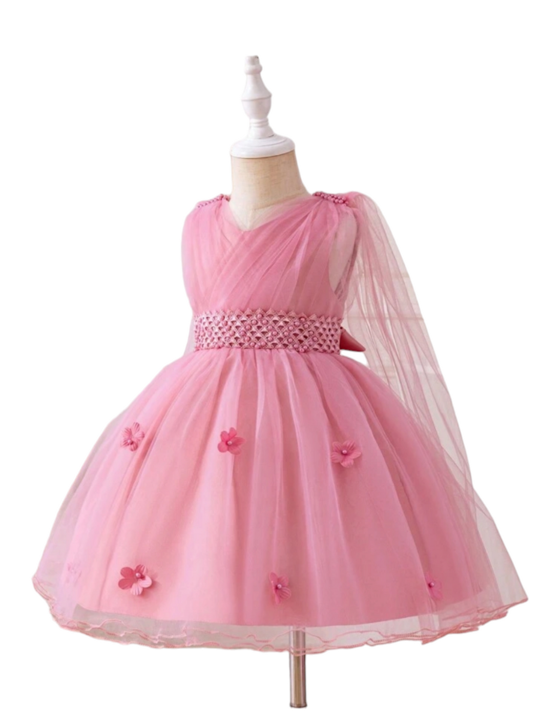 Girl formal dress with shoulder veil