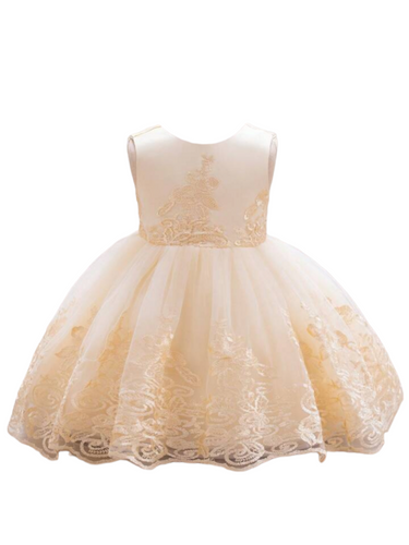 Champagne formal girl dress