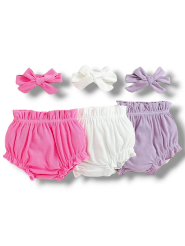 Baby shorts 6pc pants & bows