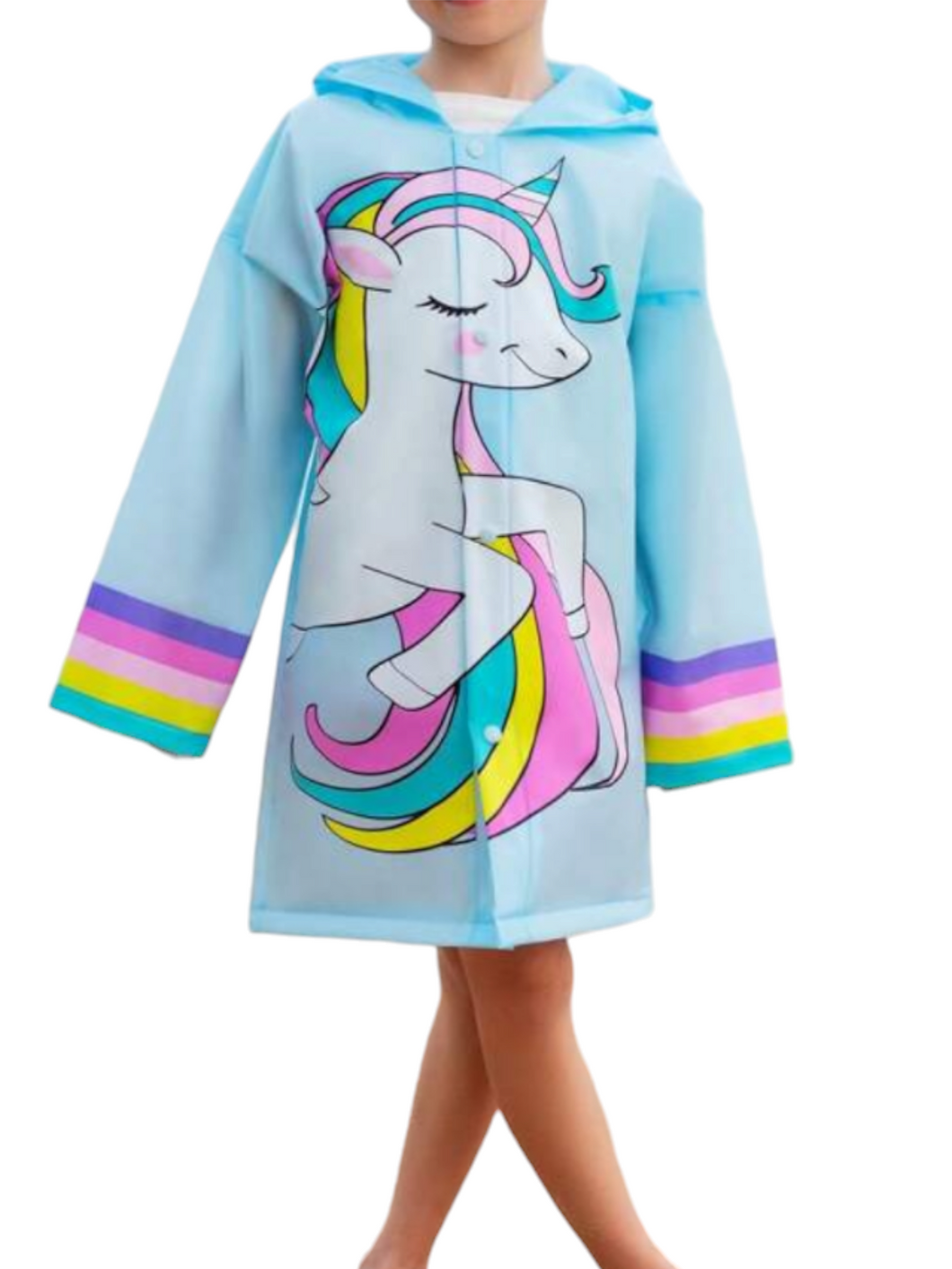 Girl blue unicorn raincoat