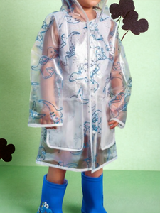 Dino boy boy transparent raincoat