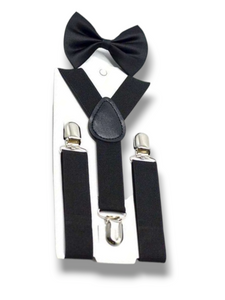 Boy black suspender set