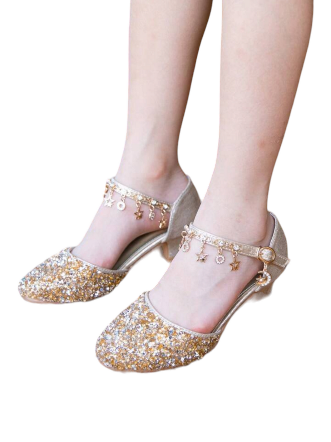 Girl formal shoes with gold embellishments