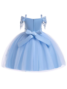 Sky blue princess girl formal dress