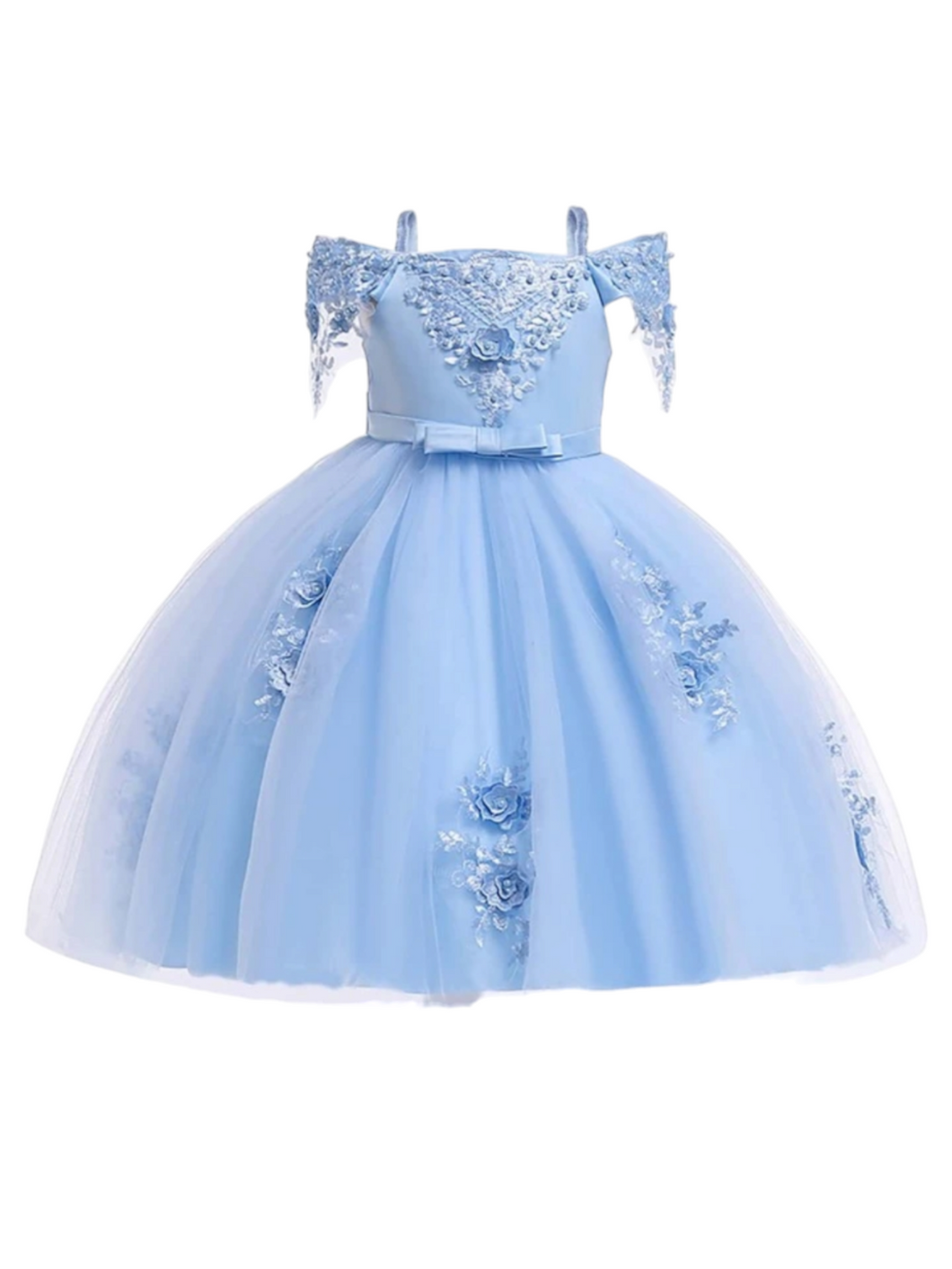 Sky blue princess girl formal dress