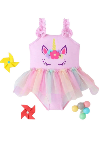 Unicorn girl baby swimsuit