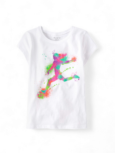 Girl soccer white blouse