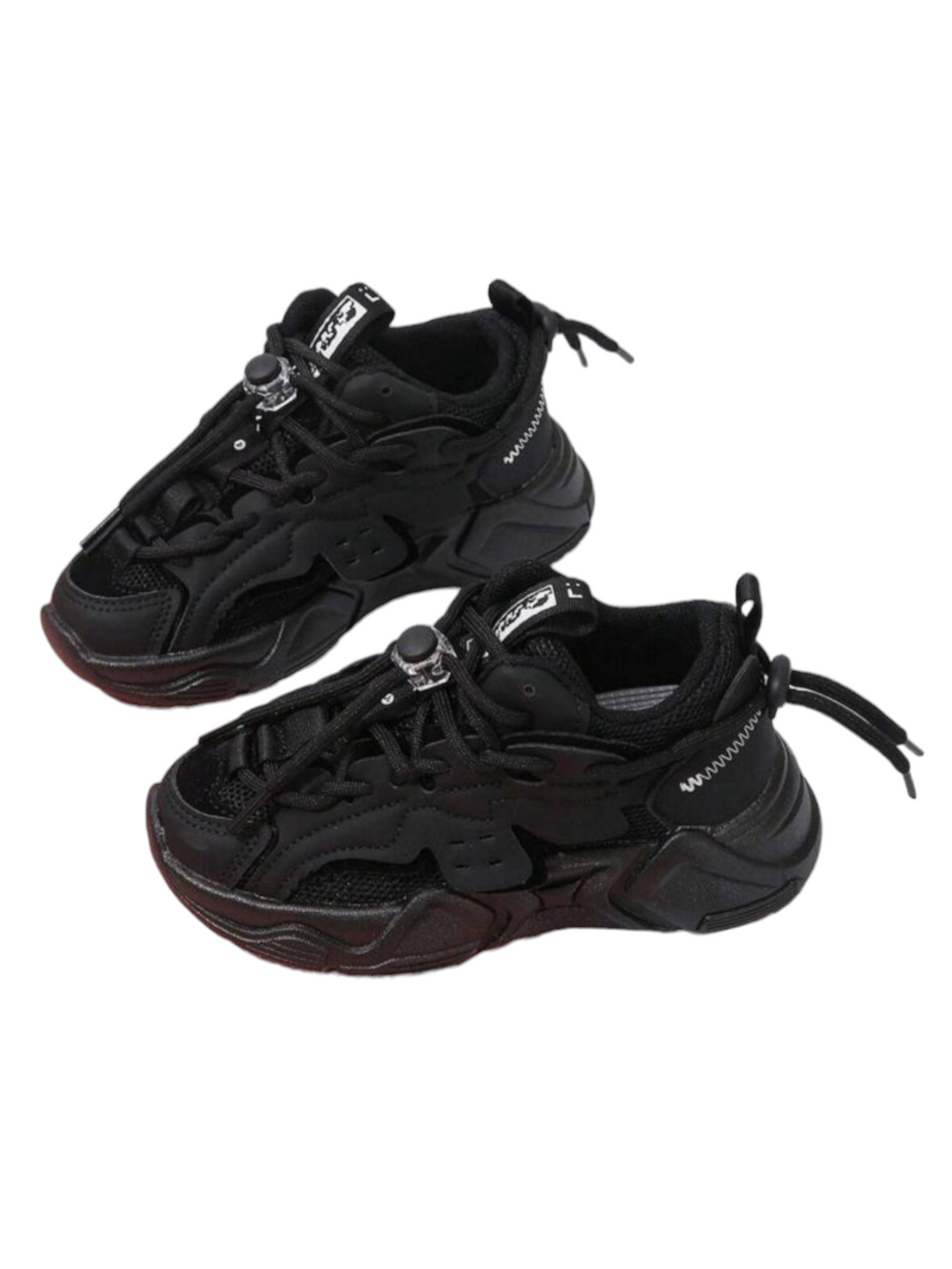 Boy black sneakers with draw string