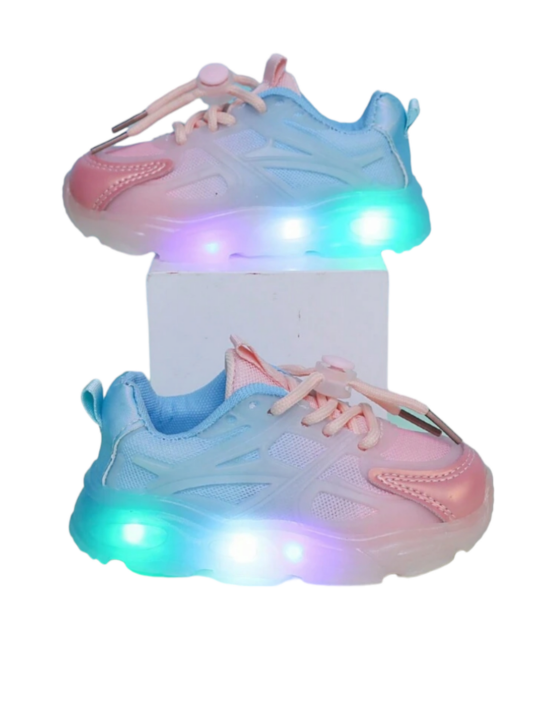 Blue pink led girl sneakers