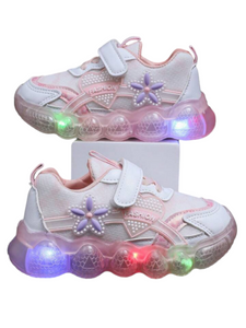 Fashion pink  led flowere print sneakers