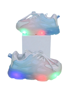 Light pink &blue led sneakers