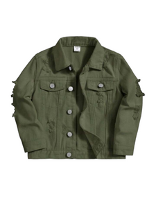 Army green boy jeans jacket