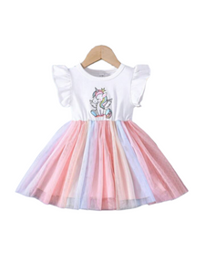 Unicorn design baby dress