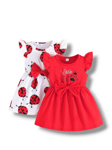 2 pack ladybug baby dress