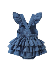 Baby dress romper with frills