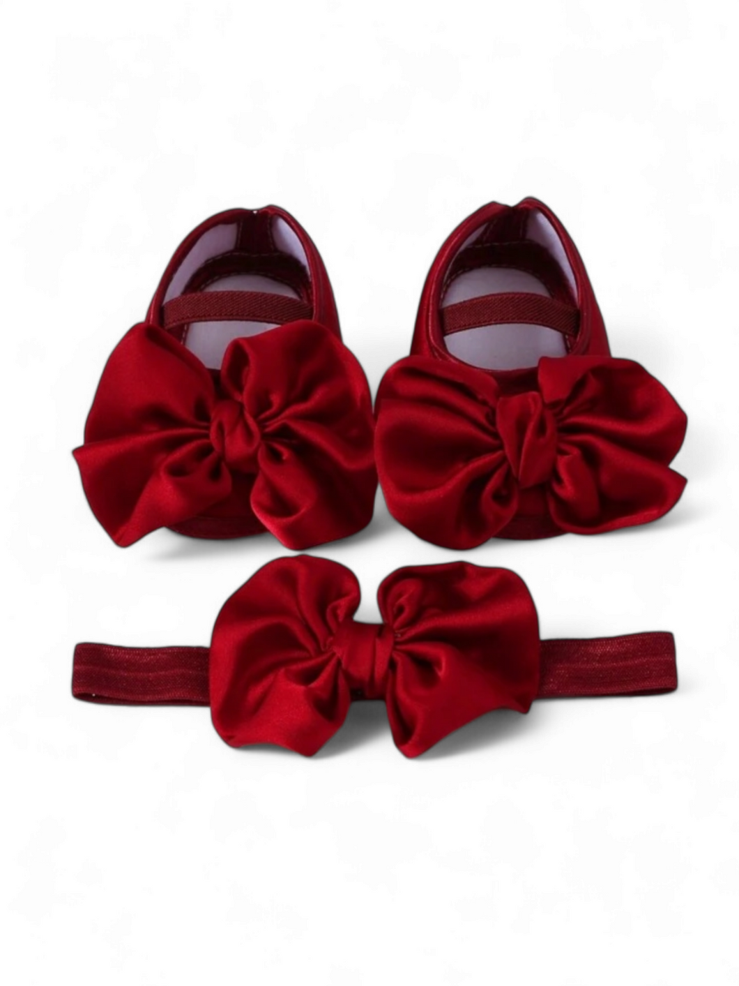 Velvet newborn baby shoes & headband