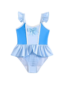 Blue with bow girl swimsuit