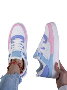 Pre teen girl pink & blue sneakers