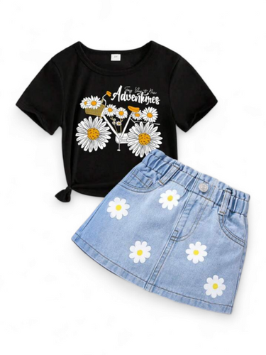 Sunflower skirt girl set