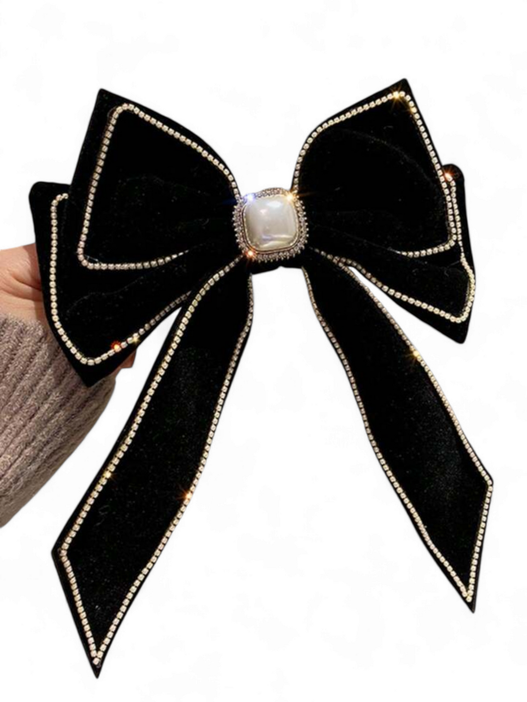 Fancy pearl velvet girl Bow