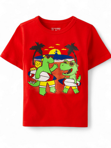 Red dino boy baby shirt