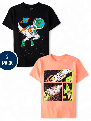 2 pk dino boy shirt set