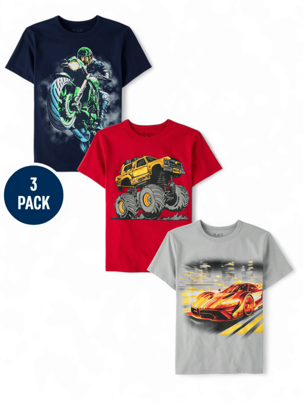 Truck, cars & Motorcycle boy shirt set