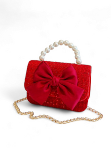 Fancy red with pearl girl purse