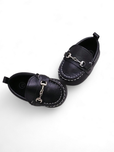 Black loafer Baby shoes