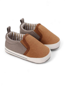 Brown & stripe baby shoes