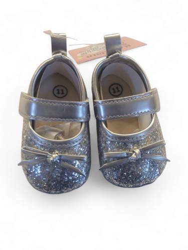 Silver baby shoes